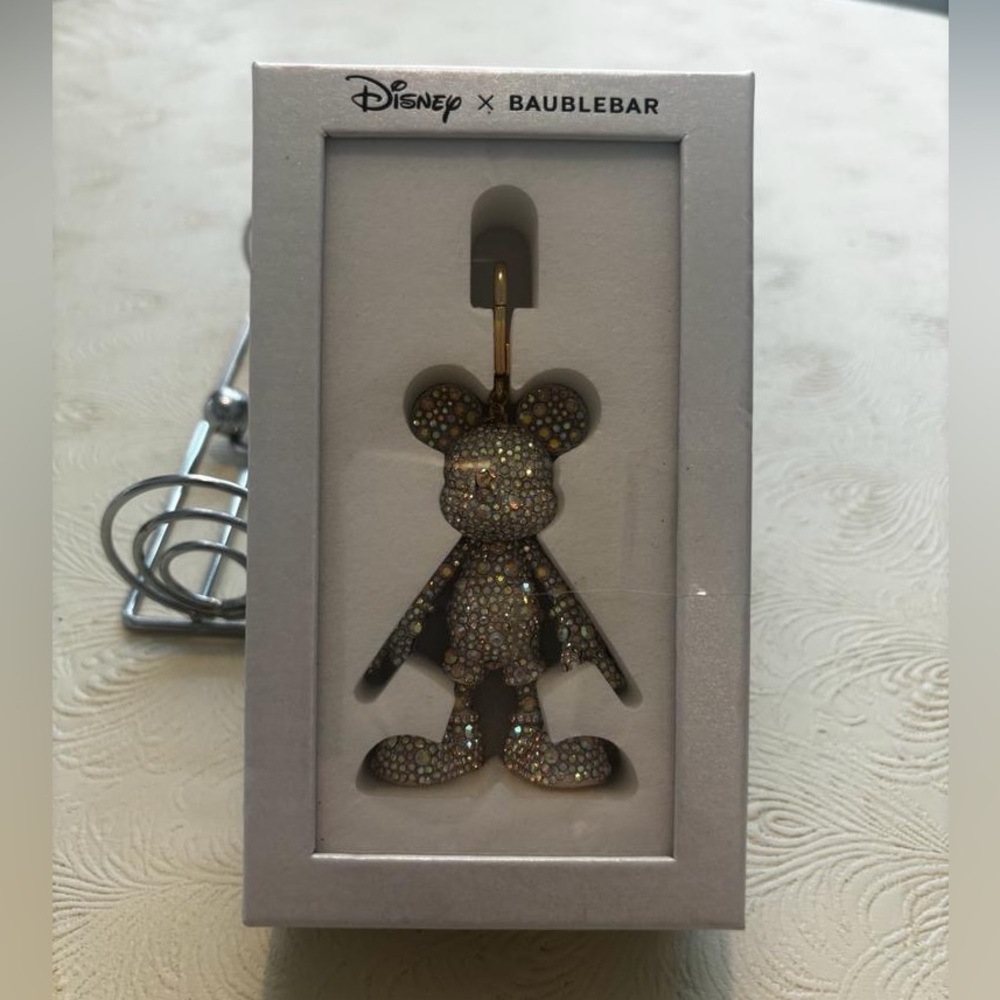 NEW - Baublebar X Disney Mickey Mouse Bag Charm -  Silver/gold
